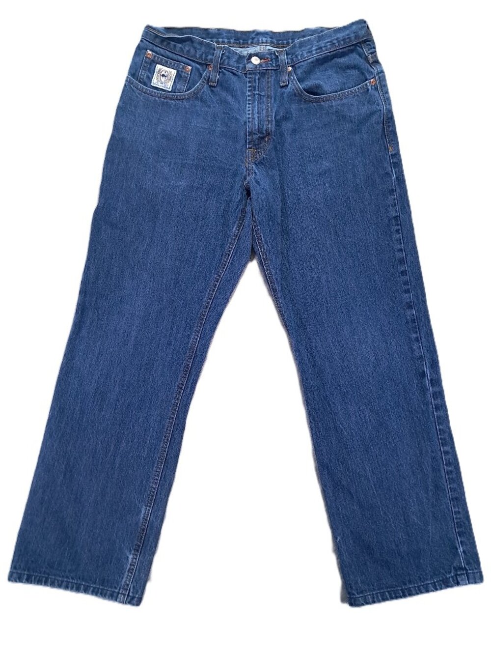 Cinch White Label Jean Men 33x30, Tag 33x34 Blue Denim Hemmed Relaxed MB92834024